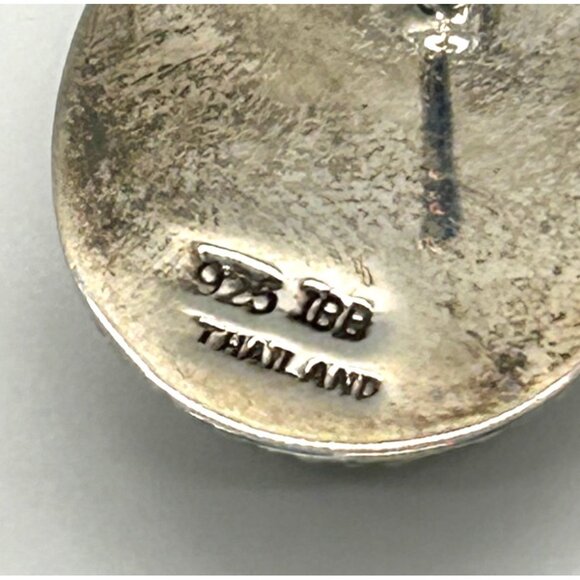 Vintage Sterling Silver Pierced Earrings Oval Textured 925 Stamped 5.7 grams - Picture 7 of 13